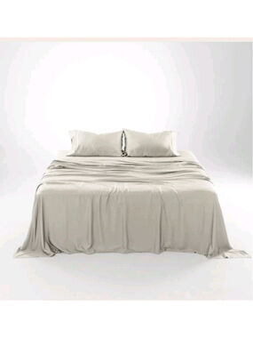 OliveCrate Eucalyptus TWIN XL Sheet Set – Cooling Hypoallergenic, Luxury Oatmeal